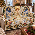 Gilded Golden Archangel Wings Quilted Sofa Cover