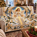 Heavenly Angel Stairway Ascension Quilted Sofa Cover