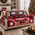 Retro Red Vintage Sedan Quilted Sofa Cover