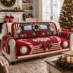 Retro Red Vintage Sedan Quilted Sofa Cover