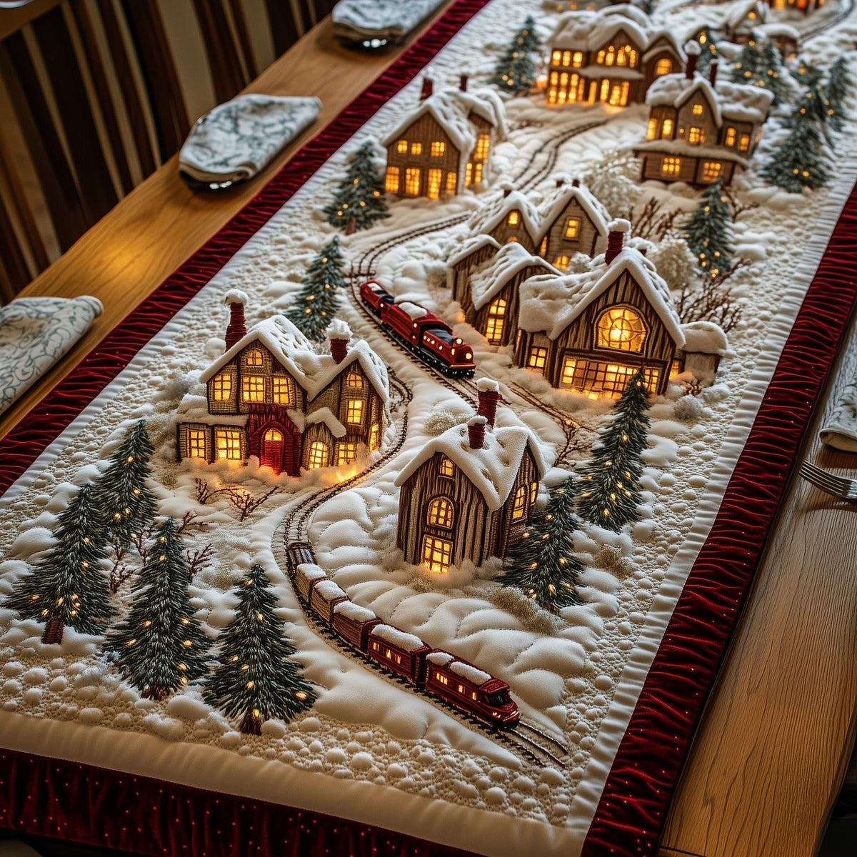Yuletide Express Quilted Table Runner