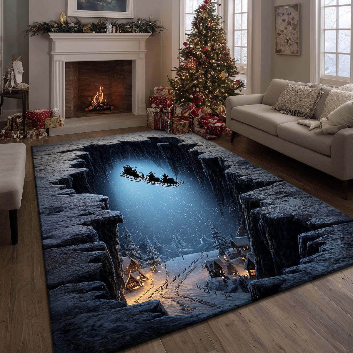 Midnight Aurora Borealis Area Rug