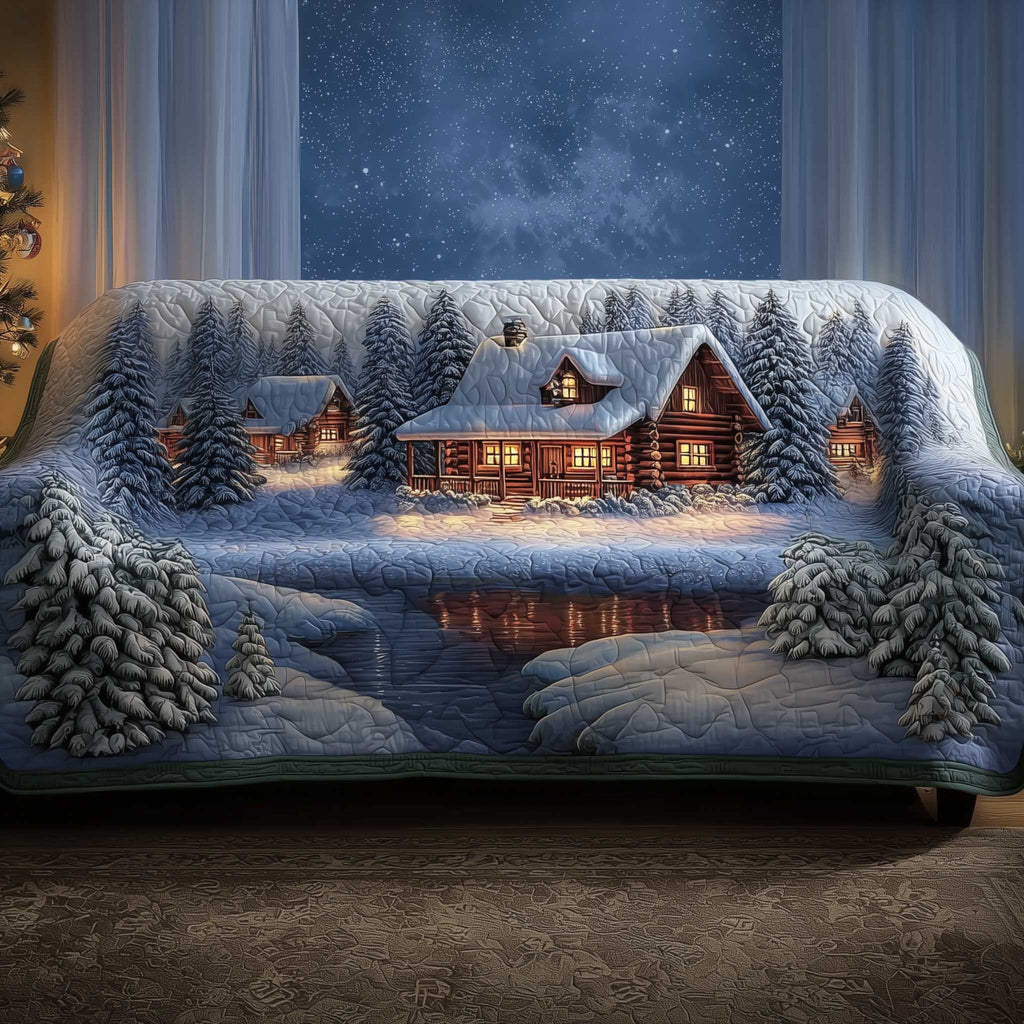 Winter Cabin Quilted Sofa Cover