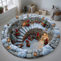 Winter Snowy Gnome Quilted Round Mat