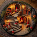Festive Snowy Gnome Quilted Round Mat
