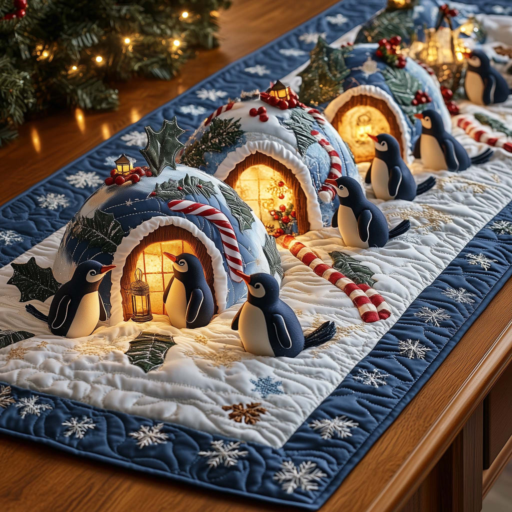 Antarctic Waddle Quilted Table Runner
