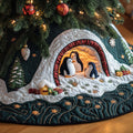Playful Penguin Quilted Tree Skirt
