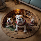 Bulldog Workshop Quilted Round Mat