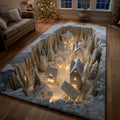 Lantern Lit Winter Cottage Area Rug