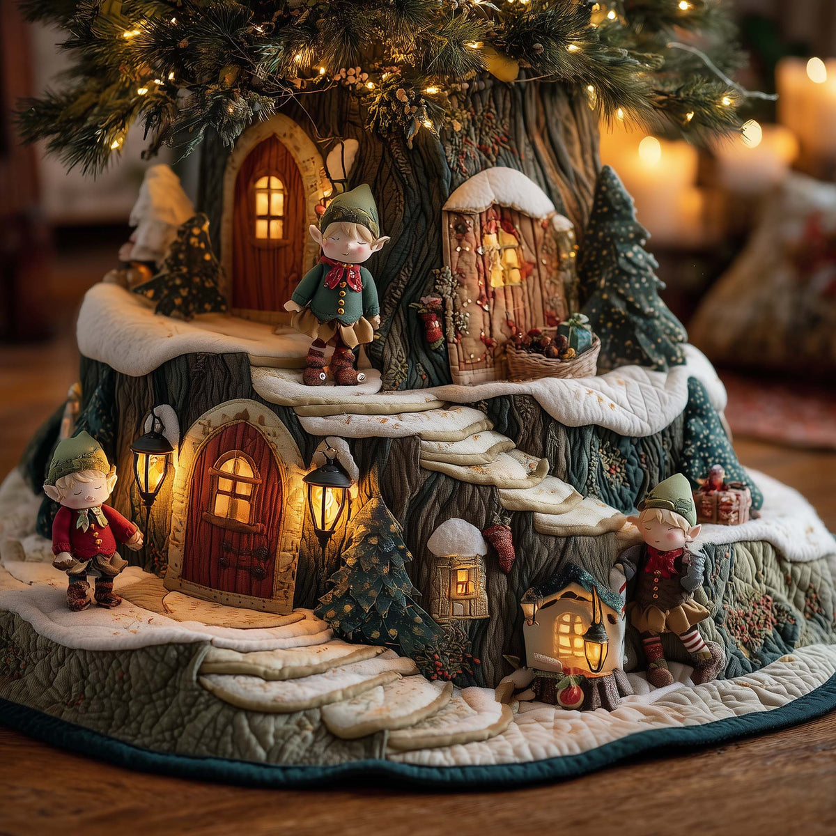 Glacier Pixie Canopy Quilted Tree Skirt