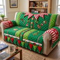 Bright Festive Season Noel Jubilee Quilted Sofa Cover