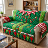 Bright Festive Season Noel Jubilee Quilted Sofa Cover