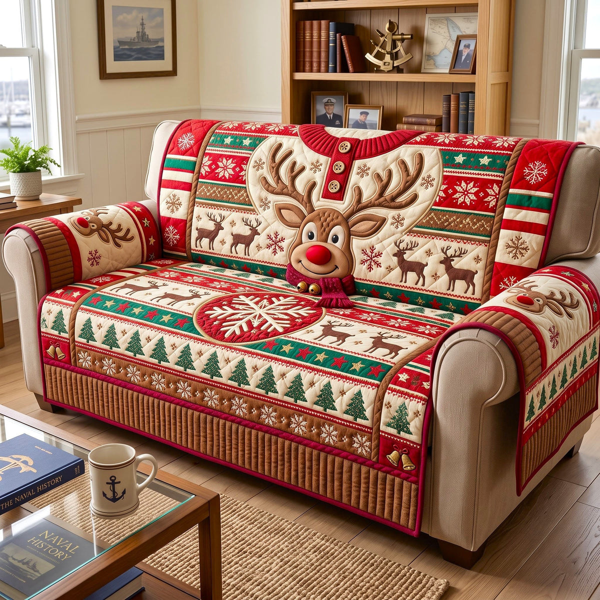 Mystic Holiday Starlight Magic Quilted Sofa Cover