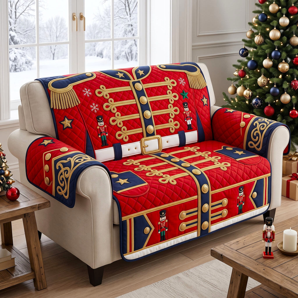 Merry Holiday Cheer Aura Quilted Sofa Cover