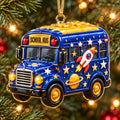 School Bus Christmas Mica Ornament