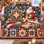 Santa Claus Joyful Holiday Merriment Quilted Sofa Cover