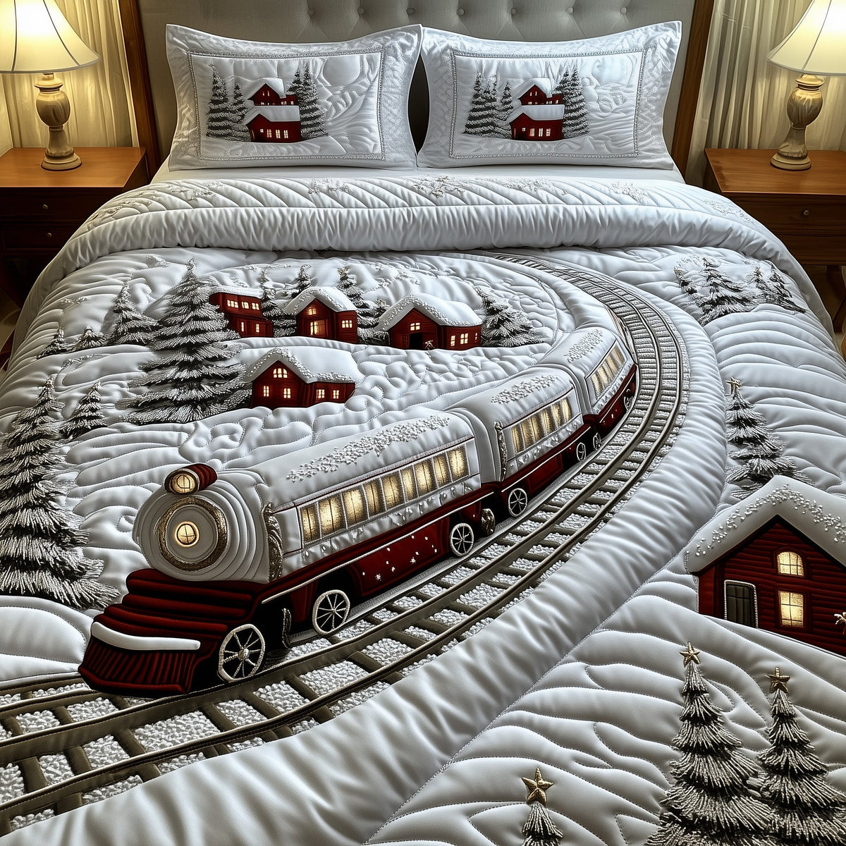 Silver Bell Railroad Duvet Cover Set