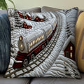 Polar Steam Locomotive Quilted Pillow Case