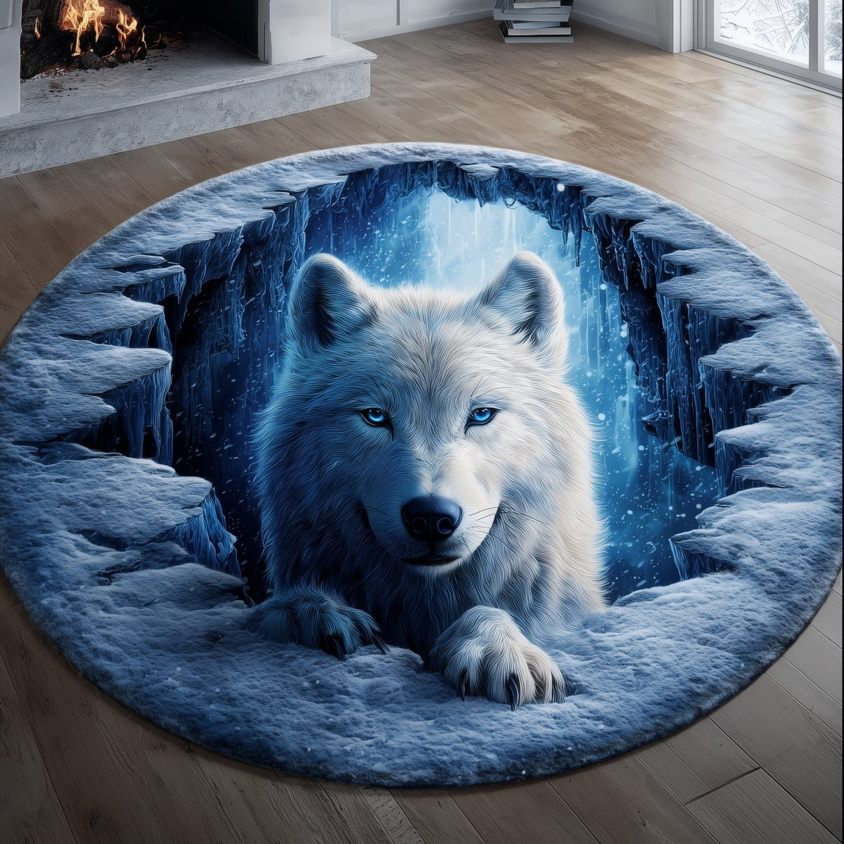 Ice Tunnel Watcher Quilted Round Mat