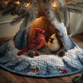 Winter Cardinal Quilted Tree Skirt