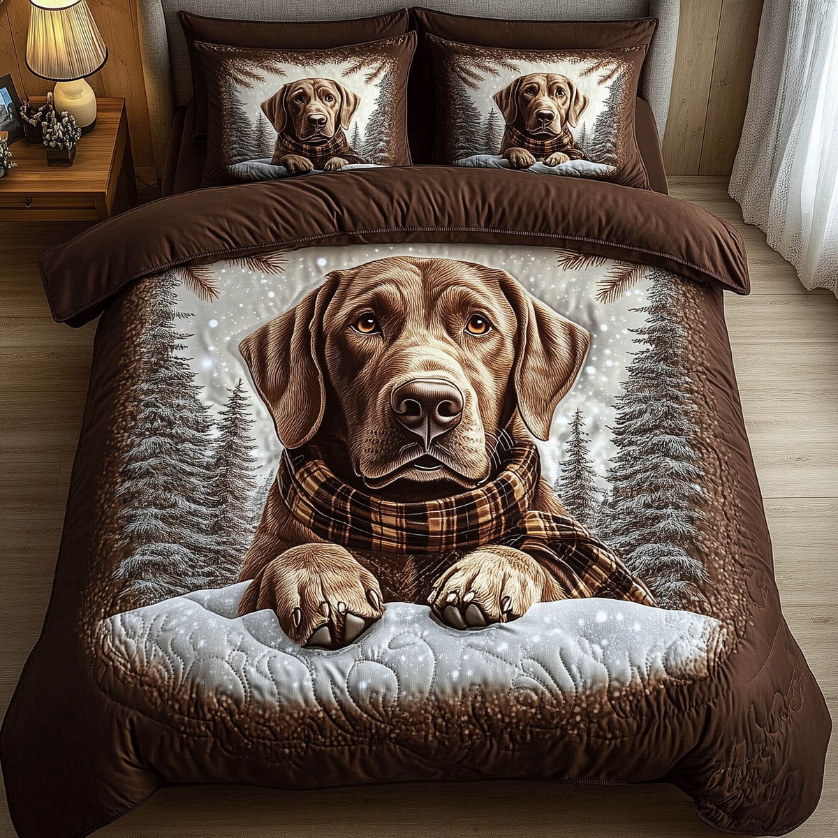 Labrador Holiday Santa Duvet Cover Set