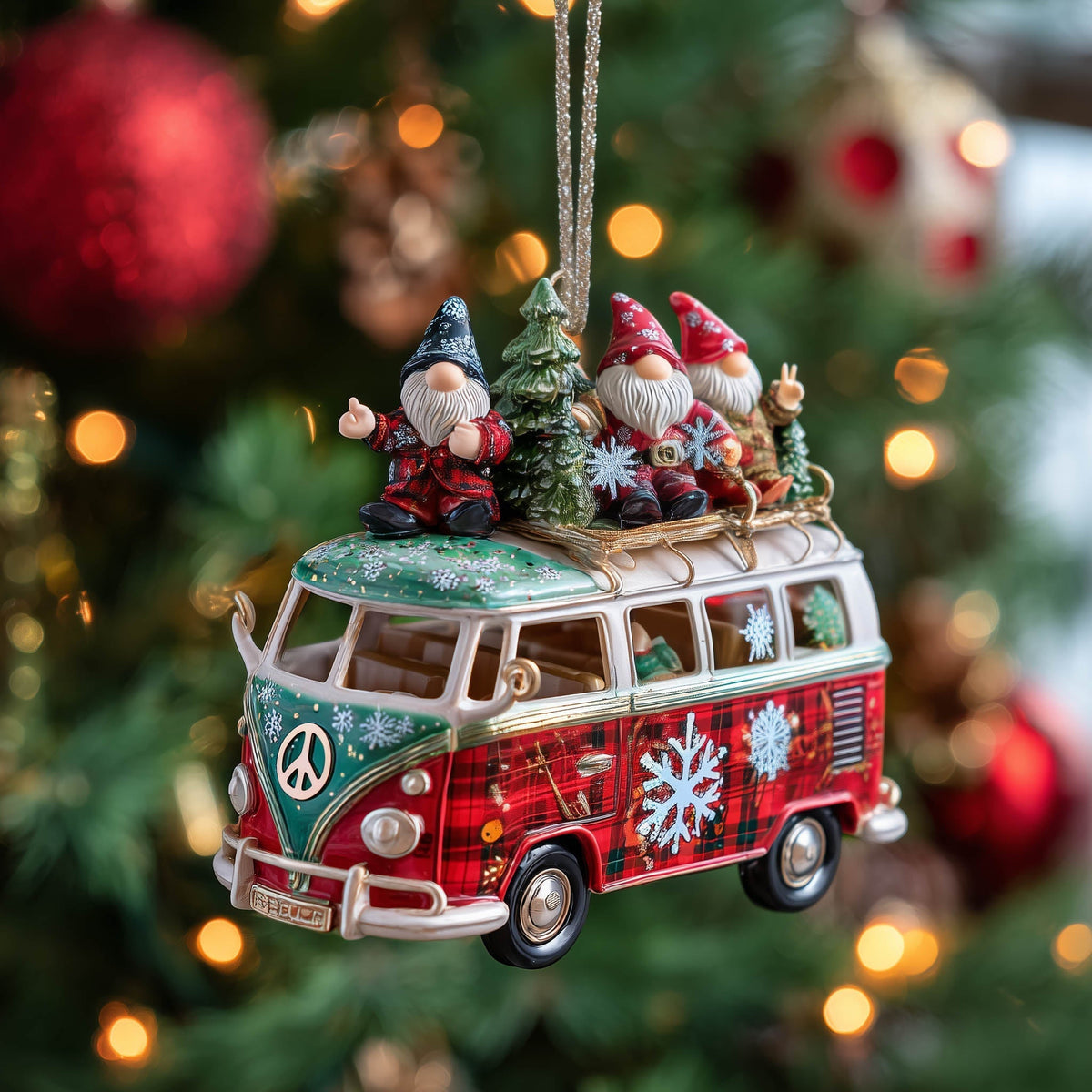 Yuletide Trip Christmas Mica Ornament