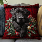 Festive Labrador Quilted Pillow Case