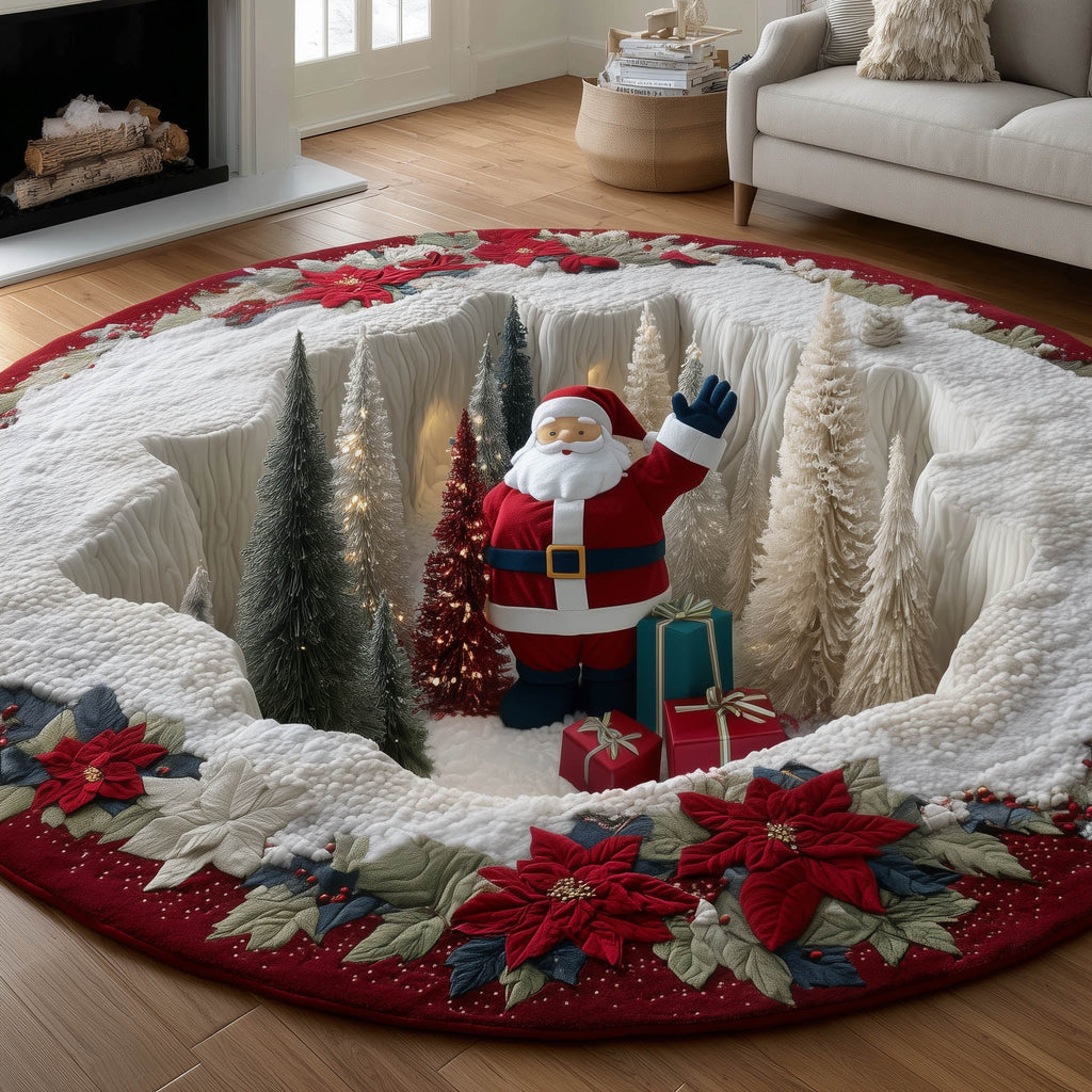 Christmas Santa Quilted Round Mat