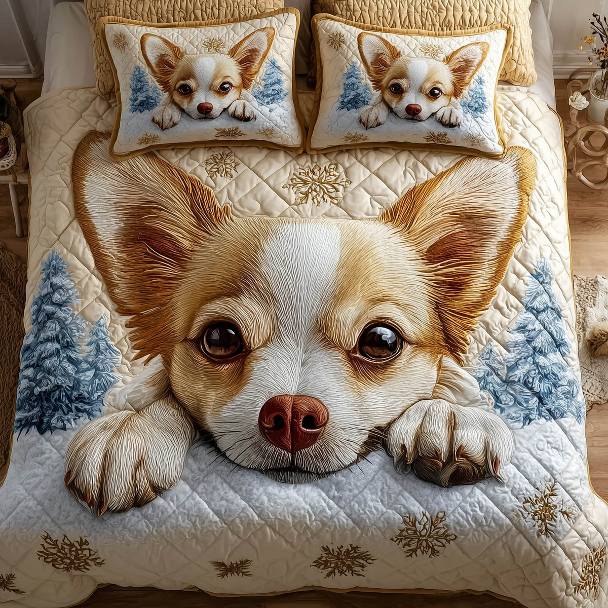 Festive Chihuahua Duvet Cover Set