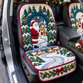 Enchanted Pine Forest Santa Sleigh Quilted Car Seat Protector