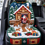 Welcoming Cabin Fireplace Santa Quilted Car Seat Protector