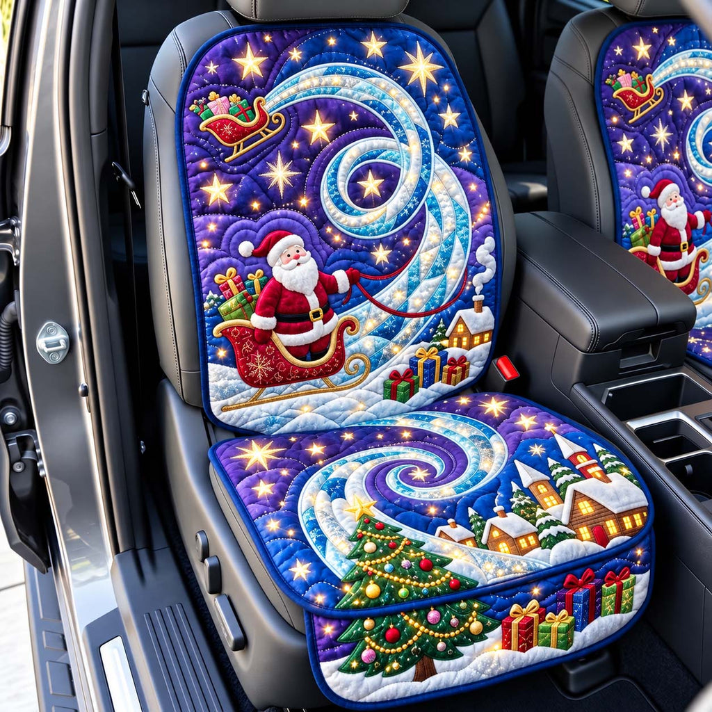Midnight Starlight Santa Flight Quilted Car Seat Protector