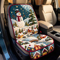 Frosty Village Square Snowman Quilted Car Seat Protector