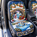 Arched Stone Bridge Winter Sleigh Quilted Car Seat Protector