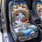 Arched Stone Bridge Winter Sleigh Quilted Car Seat Protector