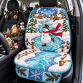 Frozen Pond Skating Snowman Quilted Car Seat Protector