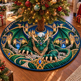 Mystic Jade Dragon Realm Quilted Tree Skirt