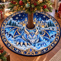 Frost Ice Dragon Kingdom Quilted Tree Skirt
