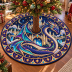 Starry Galaxy Celestial Dragon Quilted Tree Skirt
