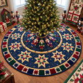 Midnight Starry Sky Nutcracker Quilted Tree Skirt
