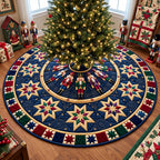 Midnight Starry Sky Nutcracker Quilted Tree Skirt
