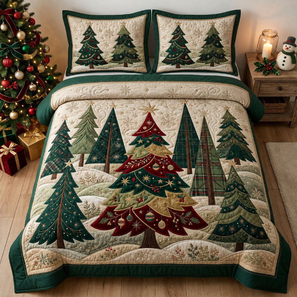 Winter Forest 3-Piece Quilted Bedding Set