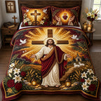 Jesus 3-Piece Quilted Bedding Set