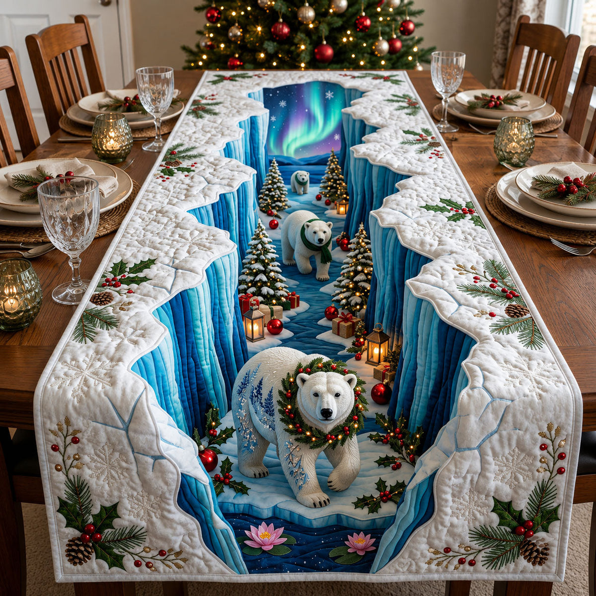 Polar Bear Quilted Table Runner