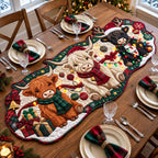 Christmas Highland Cow Custom Shape Quilted Table Runner
