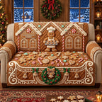 Sugar Sweet Gingerbread Bakery Quilted Sofa Cover
