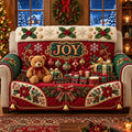 Fireside Knit Holiday Stocking Quilted Sofa Cover
