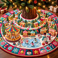 Carnival Ferris Wheel Snowmen Quilted Tree Skirt