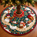 Musical Snowman Brass Marching Band Quilted Tree Skirt
