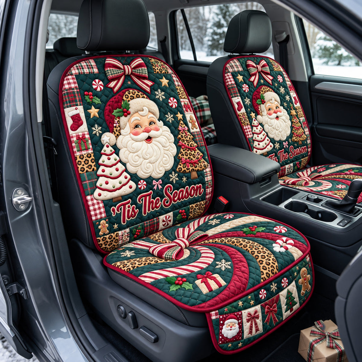 Tis The Season Joyful Noel Quilted Car Seat Protector